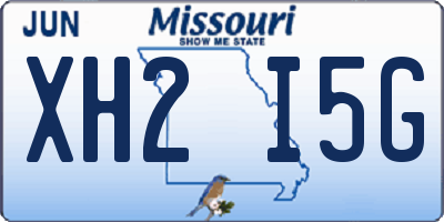 MO license plate XH2I5G