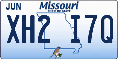 MO license plate XH2I7Q