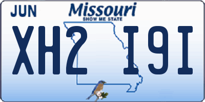 MO license plate XH2I9I