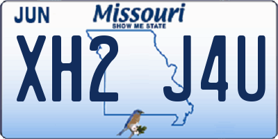 MO license plate XH2J4U