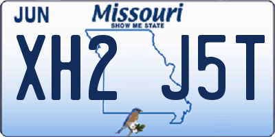 MO license plate XH2J5T