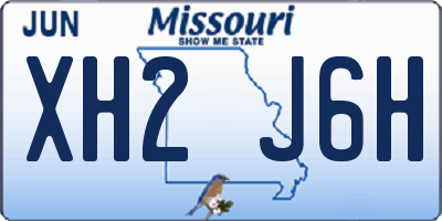 MO license plate XH2J6H