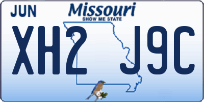MO license plate XH2J9C