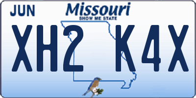 MO license plate XH2K4X