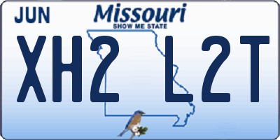 MO license plate XH2L2T
