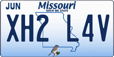 MO license plate XH2L4V
