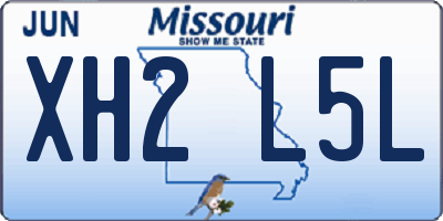 MO license plate XH2L5L
