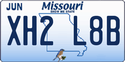MO license plate XH2L8B