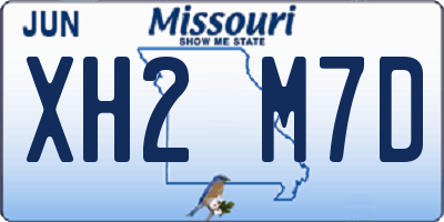 MO license plate XH2M7D