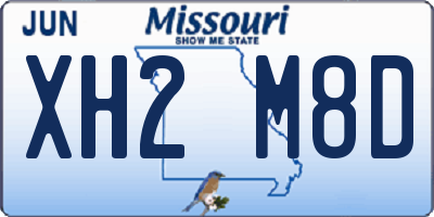 MO license plate XH2M8D