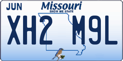MO license plate XH2M9L