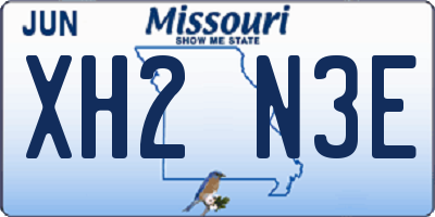 MO license plate XH2N3E