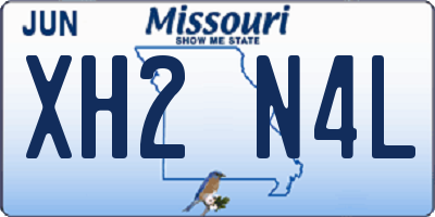 MO license plate XH2N4L