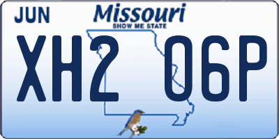 MO license plate XH2O6P