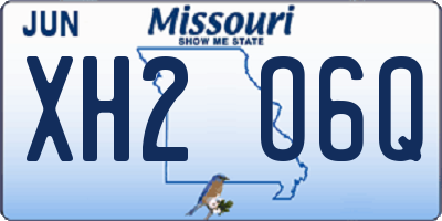 MO license plate XH2O6Q