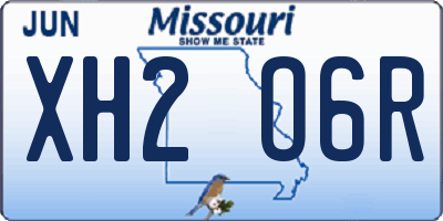 MO license plate XH2O6R