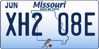 MO license plate XH2O8E