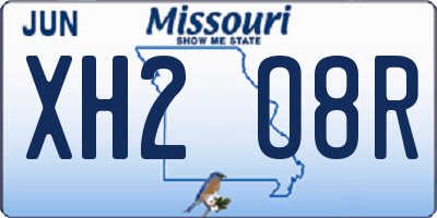 MO license plate XH2O8R