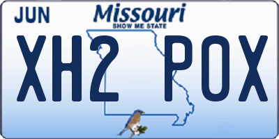 MO license plate XH2P0X