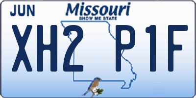 MO license plate XH2P1F