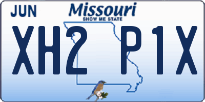 MO license plate XH2P1X