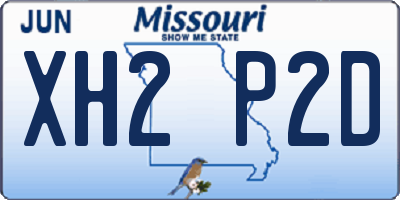 MO license plate XH2P2D