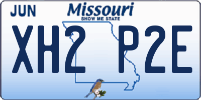 MO license plate XH2P2E