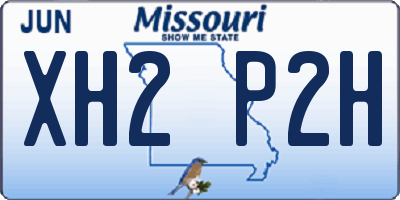 MO license plate XH2P2H