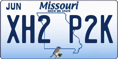 MO license plate XH2P2K