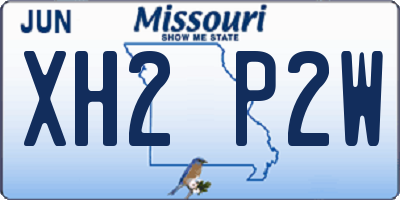 MO license plate XH2P2W