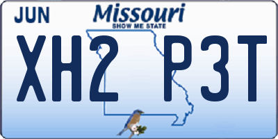 MO license plate XH2P3T