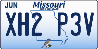 MO license plate XH2P3V