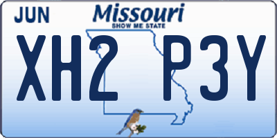 MO license plate XH2P3Y
