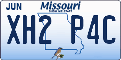 MO license plate XH2P4C