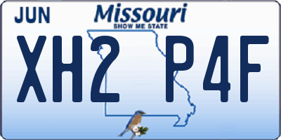 MO license plate XH2P4F