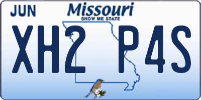MO license plate XH2P4S