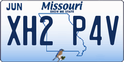 MO license plate XH2P4V
