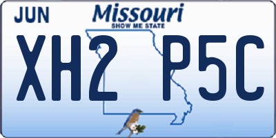 MO license plate XH2P5C