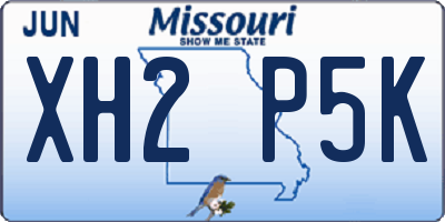 MO license plate XH2P5K