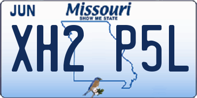 MO license plate XH2P5L