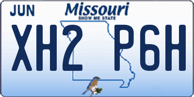 MO license plate XH2P6H