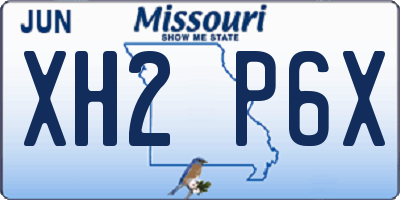 MO license plate XH2P6X