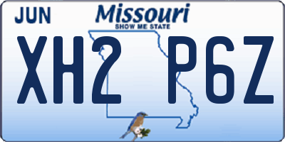 MO license plate XH2P6Z