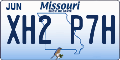 MO license plate XH2P7H