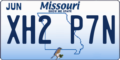 MO license plate XH2P7N