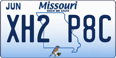 MO license plate XH2P8C