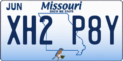 MO license plate XH2P8Y
