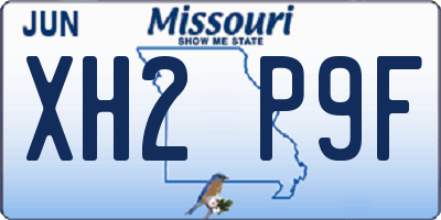 MO license plate XH2P9F