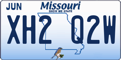 MO license plate XH2Q2W