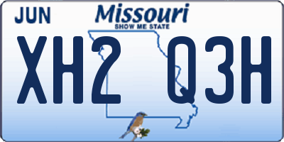 MO license plate XH2Q3H
